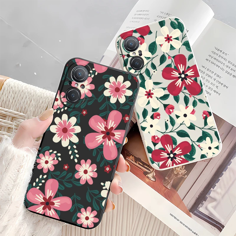 حافظة لهاتف هواوي P40 Lite P30 Pro Nova 9 6 SE 8i 7i 5T P20 Y7A Y7P Y7 Y9S P Smart 2021 موضة الأزهار طباعة ماتي غطاء من البولي يوريثان #3