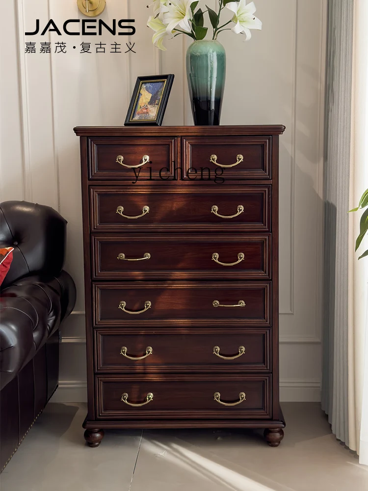 

ZYA Solid Wood Living Room Large Capacity Storage Drawer Small Cabinet Eco-Friendly Paint Bedroom Cabinet