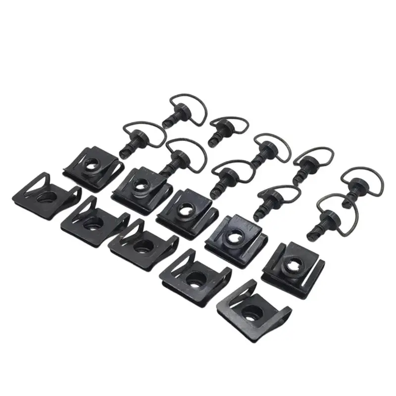 Motorcycle 15Mm Quick Release Fairing Bolts Studs Quarter Turn+ Clips 10Pc Fender Fasteners