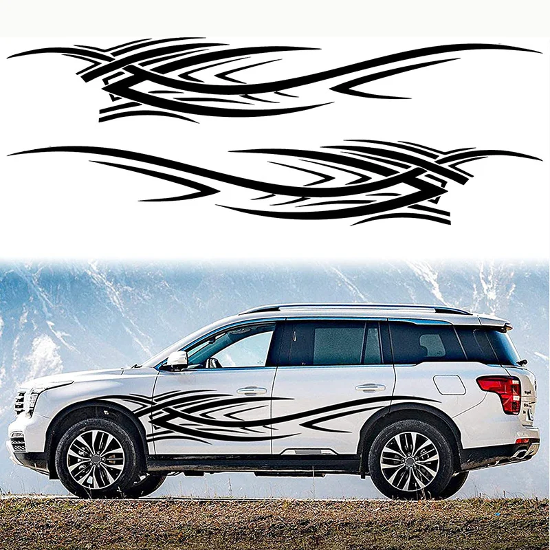 

Flame graphic body side sticker racing sports stripe decal car universal decal door sticker