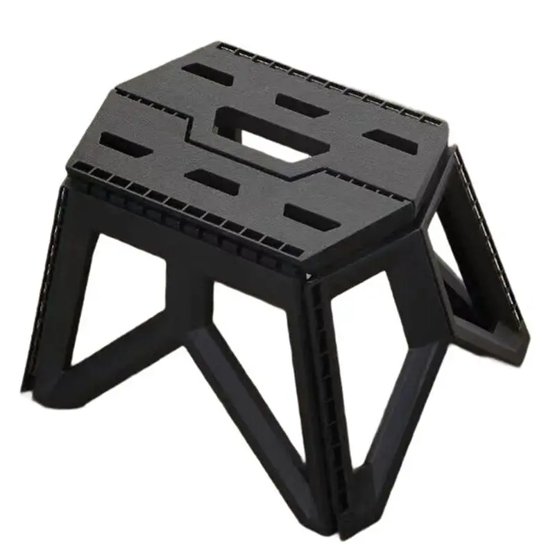 L71A Folding Chair Outdoor Folding Camp Chair Portable Bearing Durable High Load Outdoor Camping Black(Folded Outside)