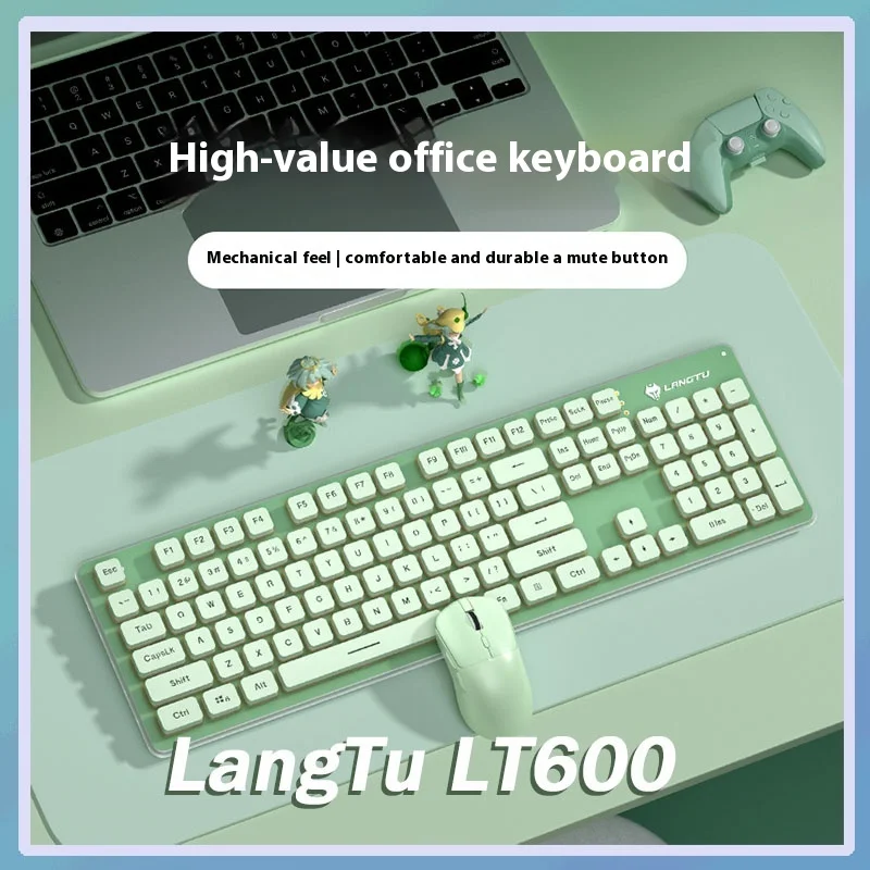 Lt600 Wireless Silent Keyboard Mouse Kit Conforms Ergonomic Principlesand Silent Durable Office Desktop Laptop Keyboard Mouse