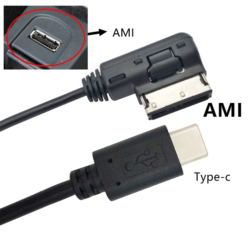Interfaz MDI/AMI ami a conector tipo C Cable USB C de carga de energía solo uso para Cable de cargador de coche Audi/Volkswagen