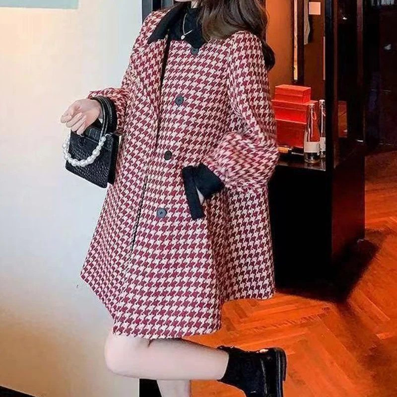 Winter thick woolen coat for women's winter clothing 2024 new mid to long woolen coat with a high-end feel,