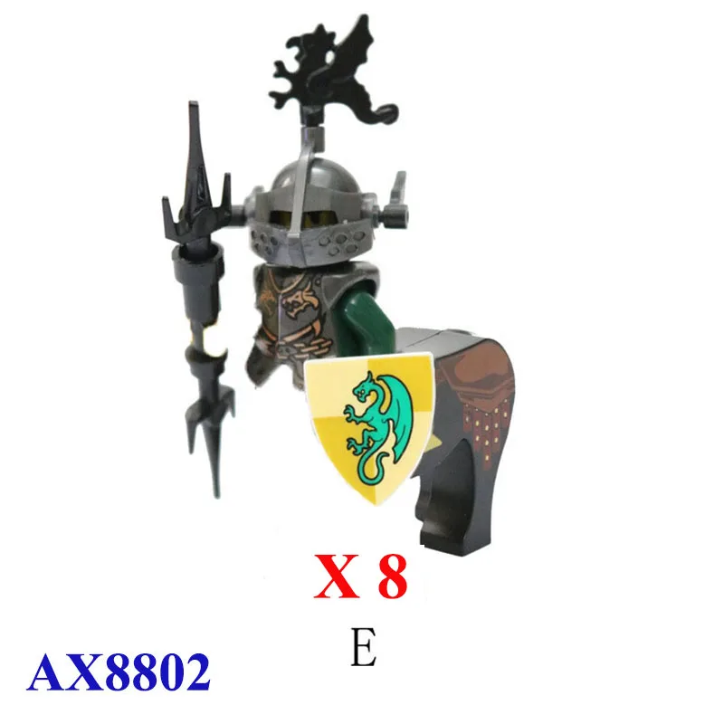 MOC Military Medieval Knight Series Figure Building Blocks Soldier Army Weapons Sword Spear Shield Accessories Kids Toys Gifts