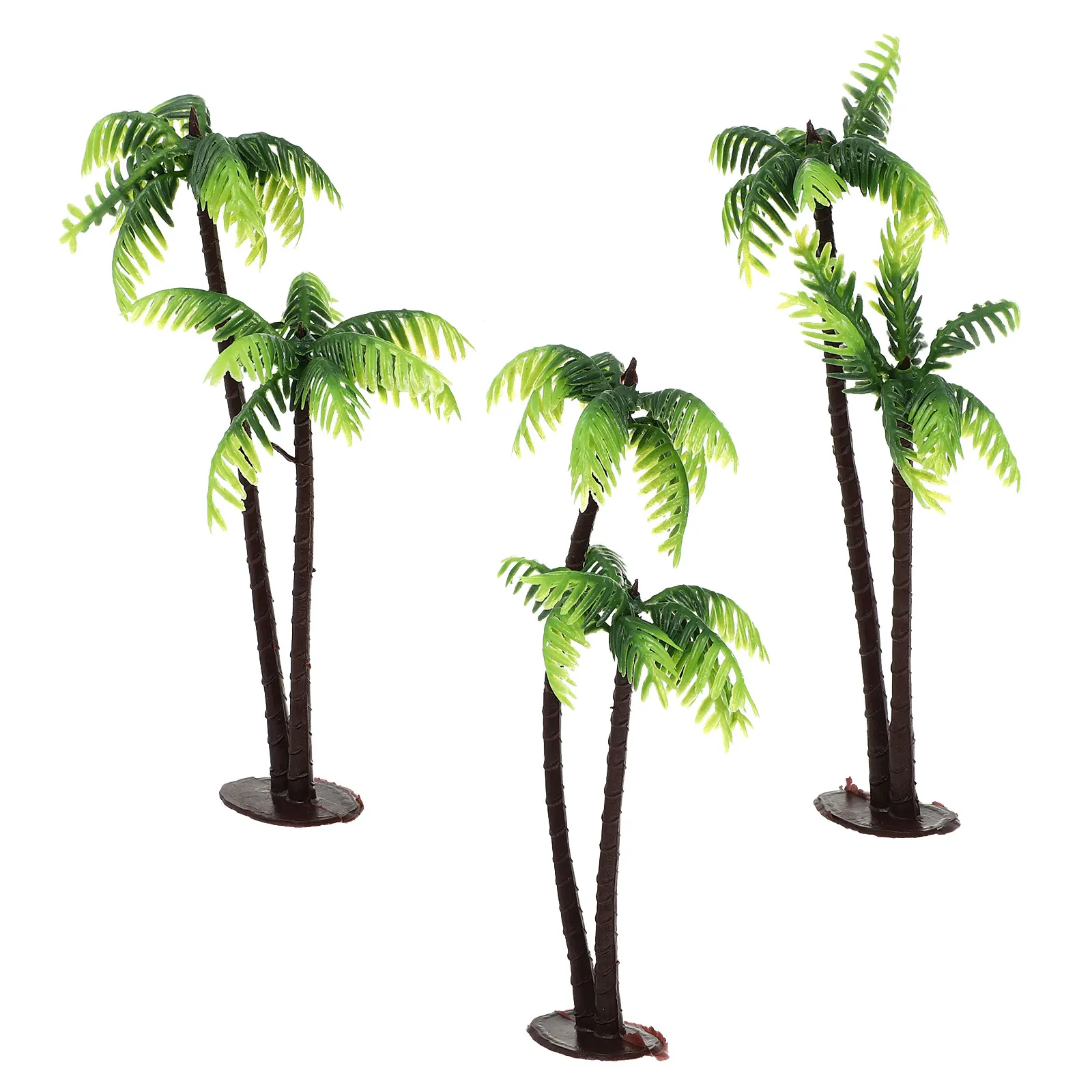

3Pcs Plastic Coconut Palm Tree Realistic Miniature Micro Landscape DIY Fairy Garden Tiny Palm Trees for Crafts Mini Garden