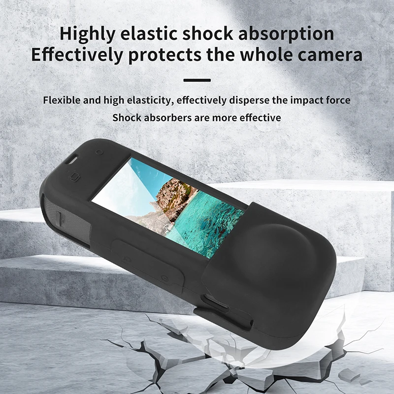 

For Insta360 X5 Camera Silicone Protective Case Body Cover Lens Cap for Insta 360 x5 Anti-scratch Dustproof Soft Shell Accessory