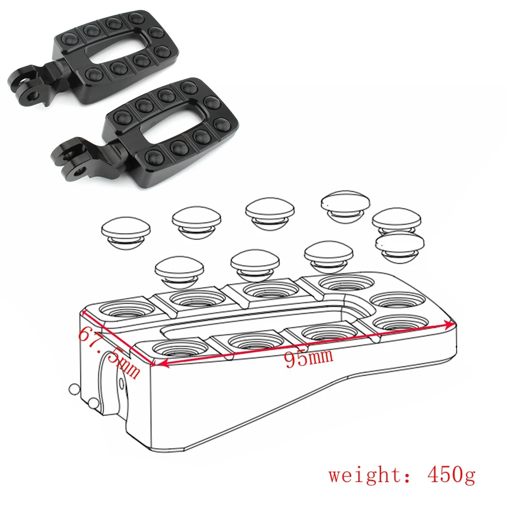 FOR Triumph's Rocket Ⅲ All Models (Front ) new anti slip rubber grain front foot pedal