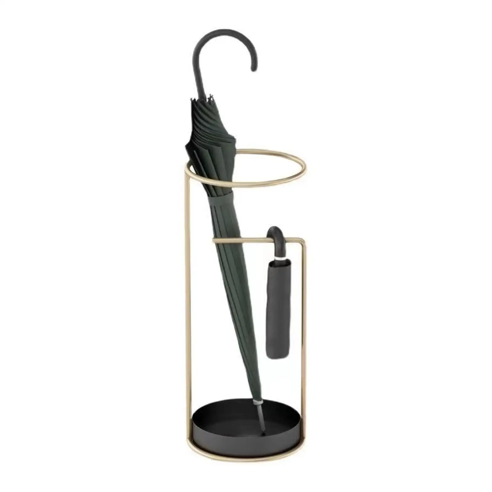 

Metal Standing Umbrella Rack Organizer Bin with Draining Can Storage for Home Entryway or Office