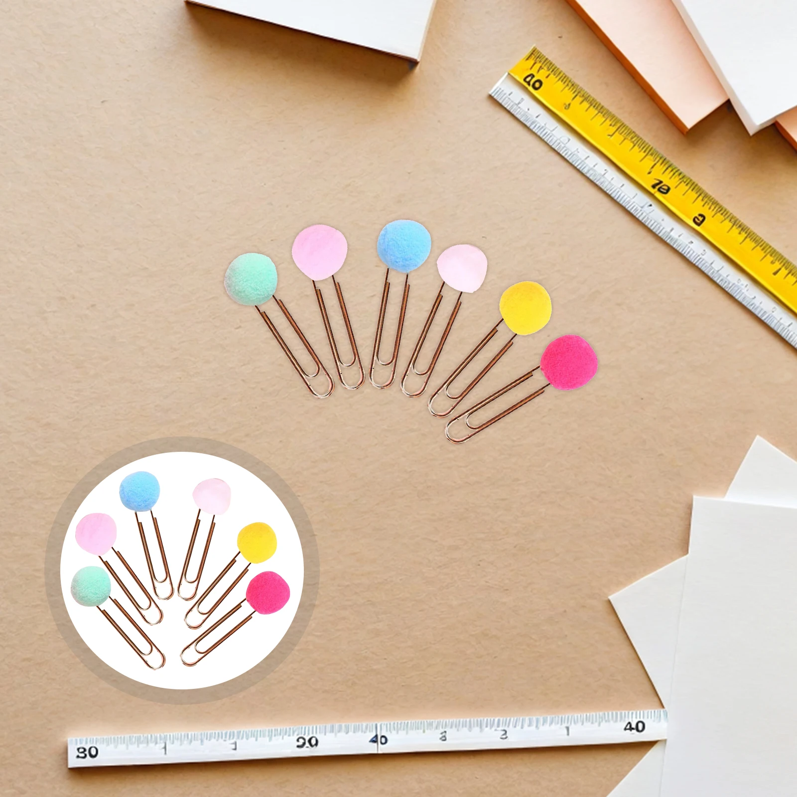 

30pcs Colored Paper Clips Ball Design Strong Clipping Force For Memo Note Bookmark Organizer Home Office School Supplies Metal