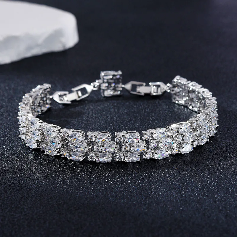 HIBRIDE European and American Style sliver color stereo Bracelet Women's Dress Decoration Daily Jewelry Wedding Party Gift B230