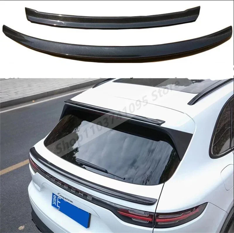 Real Carbon Fiber Rear Roof Top Wing Lip Diffuser Tail Trunk Spoiler For Porsche Cayenne SUV 2018 2019 2020 2021 2022 2023