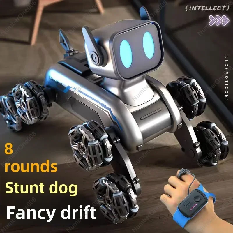 Japanese Black Technology Birthday Gift To Give Boy Handle Control Toy Ten-year-old Boy Eight-wheeled Stunt Robot Dog