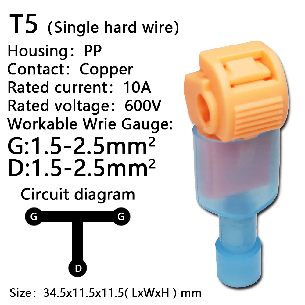 Conector T-Tap de 10/20/40/50 Uds., conector de Cable eléctrico rápido, Terminal de Cable de bloqueo de empalme a presión, Terminal de Cable de