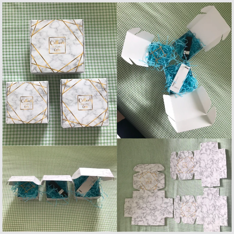 10pcs/lot Flower And Bird Pattern Small Jewelry Box Foldable Handmade Soap Packaging Box Lovely Mermaid Boxes For Gifts