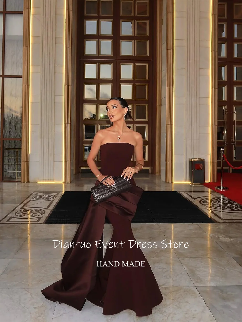 Dianruo Drapieren Liebsten Meerjungfrau Formale Abendkleid Ausgestattet Satin Vestidos De Fiesta Bodenlangen Hochzeit Party Kleid Angepasst