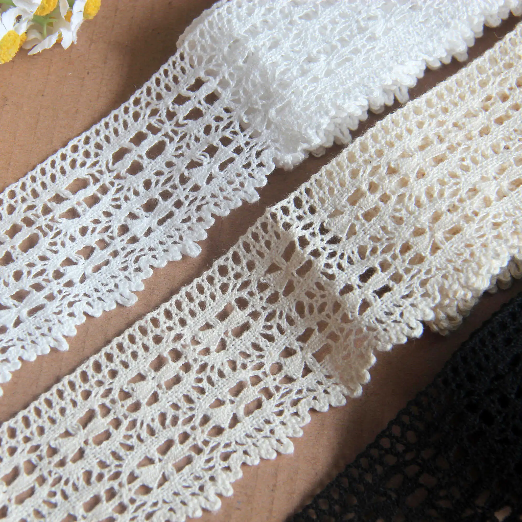Cotton Thread Embroidery Lace Single-sided Small Curved Skirt Edge Decoration Clothes DIY Accessories Width 4.2CM