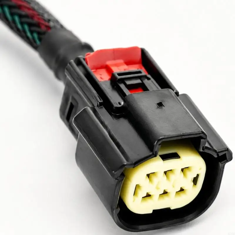 M76E 2 Front Oxygen Extension Harnesses with Braided Sleeves and Red Locking Clips, Pre-Terminated Leads for Vehicle Wiring