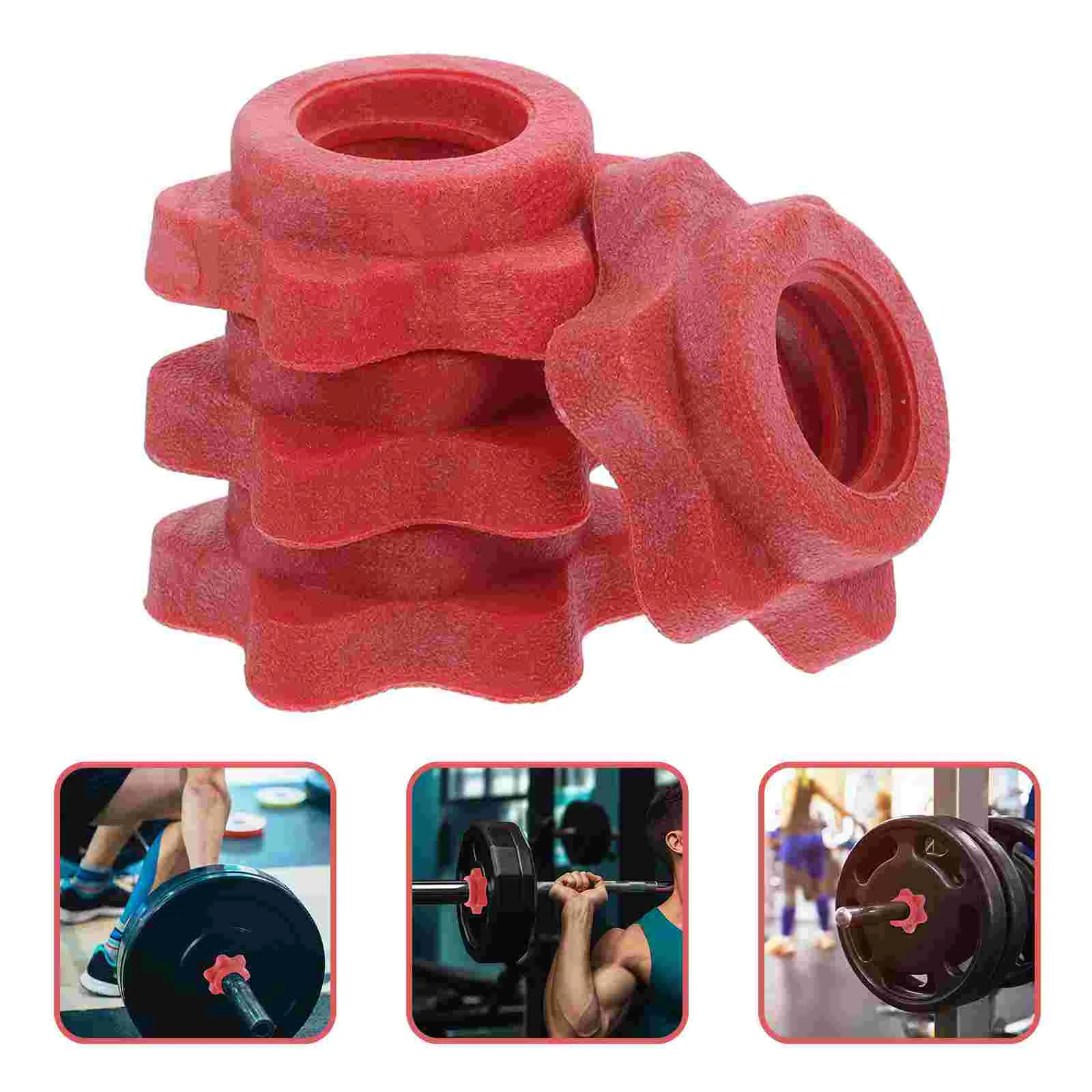 4 Pcs Fitness Equipment Hex Nuts Dumbells Dumbbell Self-locking Plastic Barbell