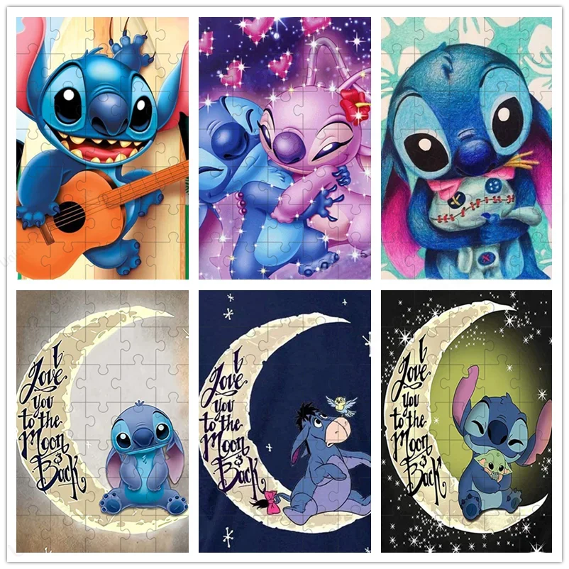 

Пазл Disney Lilo & Stitch, 300/500/1000 шт., пазлы, креативные фотографии, детские развивающие интеллектуальные головоломки с героями мультфильмов