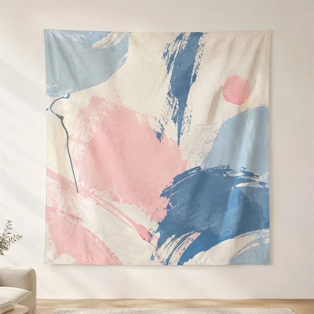VIKAMA Brush Stroke Abstract Center Panel Tapestry Wall Hanging, Modern Wall Decor Tapestries for Bedroom Living Room Study Dorm