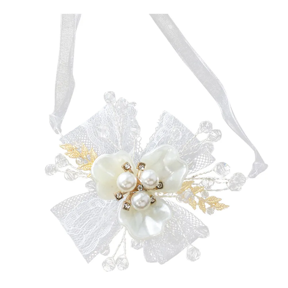 

1 шт. Цветочный браслет на запястье для подружек невесты, очаровательный, декоративный, свадебный аксессуар, легкий, удобный, для вечеринок