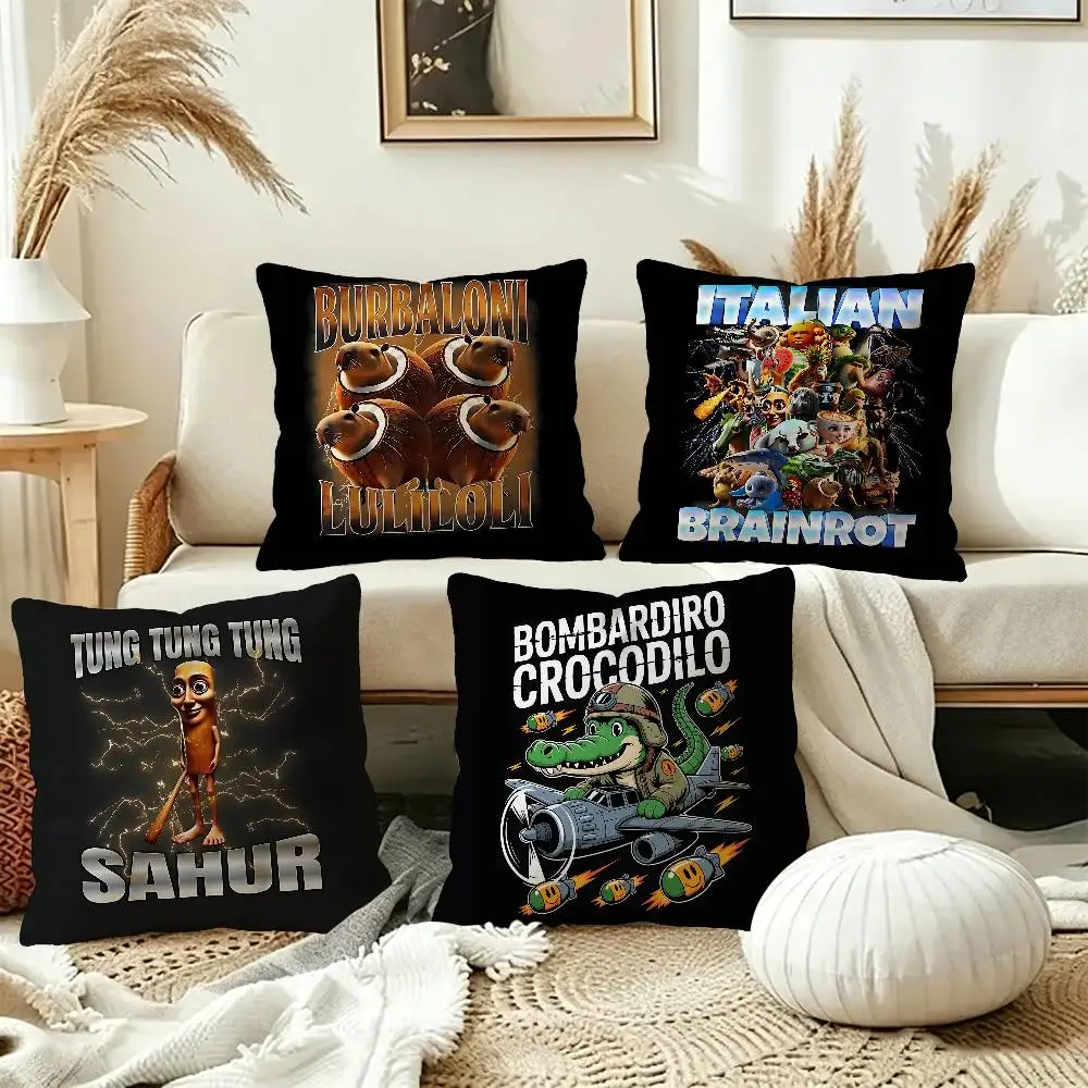 I-ITALIANS B-Brainrot Creative animal Lucky Dragon pillow cover sofa cushion cover home room decoration children gift