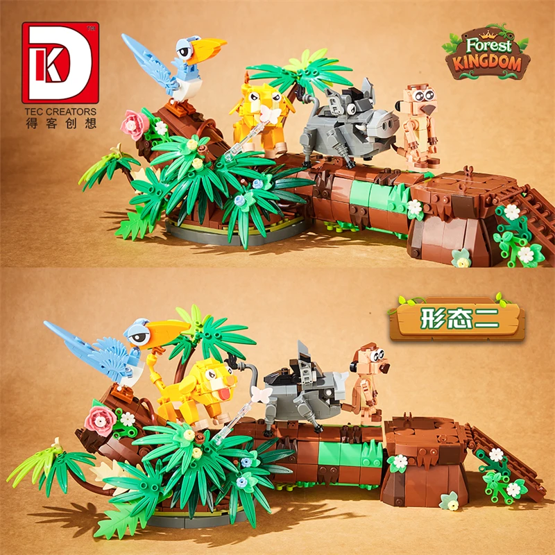 MOC-décennie s de construction d'animaux 2 en 1, Royaume de la forêt, Cochon sauvage, Citron, Renard, Tigre, Briques, Jouets, Cadeaux de Noël, Mode, Nouveau, 6028, 868 pièces