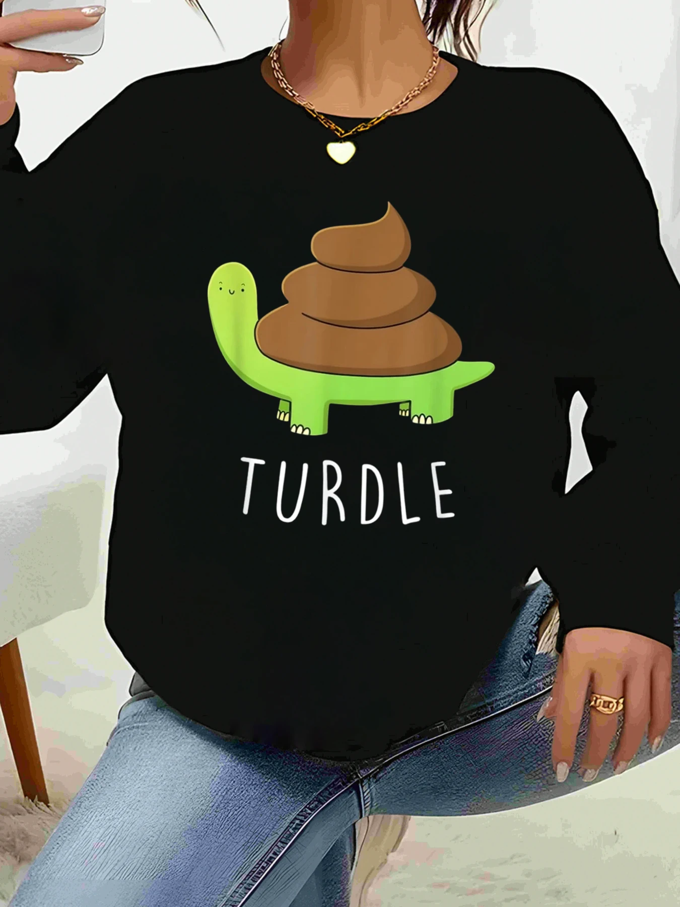 

Толстовка с принтом черепахи и какашек на Хэллоуин, забавная повседневная одежда для женщин