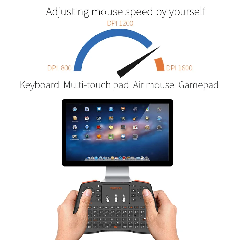 I8 Plus Mini 2.4G Wireless Keyboard Fly Air Mouse Touchpad for TV PS Englis