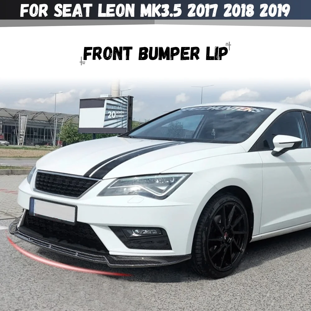 

Передний сплиттер для Seat Leon MK3.5 2017-2019: накладка на передний бампер, спойлер, диффузор, тюнинг-комплект