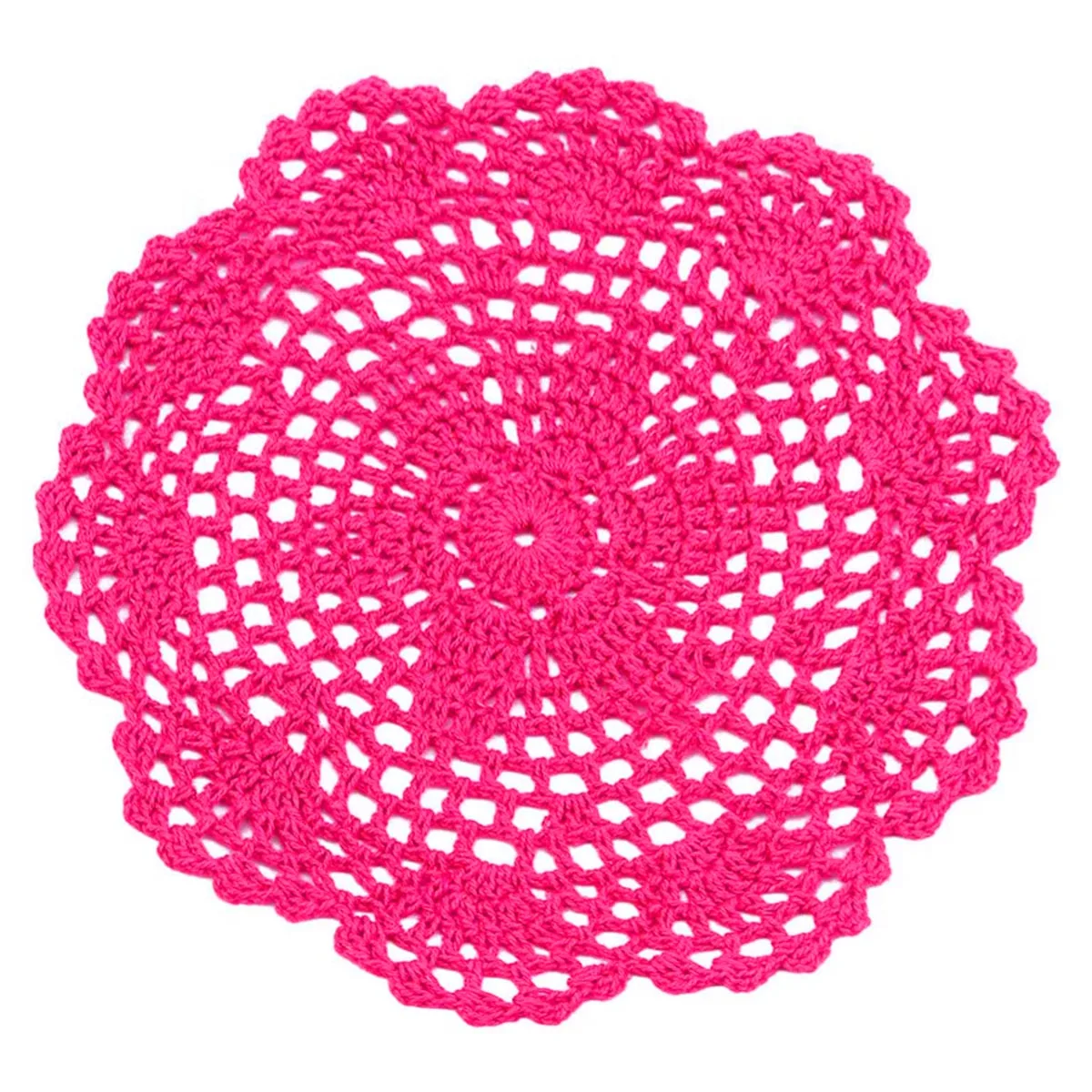 BomHCS-Malha Lace Doilies Set, Handmade Crochet Coffee Cup Mats, Suculentas Plantas Decoração, 4Pcs