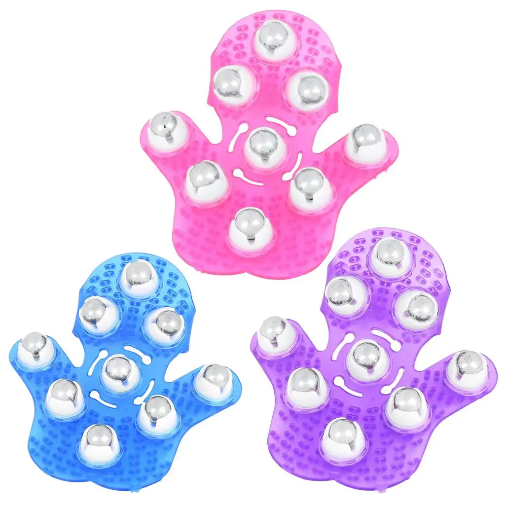 Handheld Body Massager Metal Massage Roller Ball Glove Bath Accessories for Muscle Fatigue Sensitive Areas