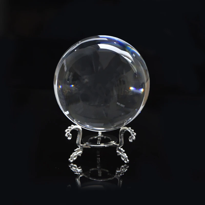Imagem -03 - Grande Crystal Ball Transparente com Base Lucky Rainbow Foto