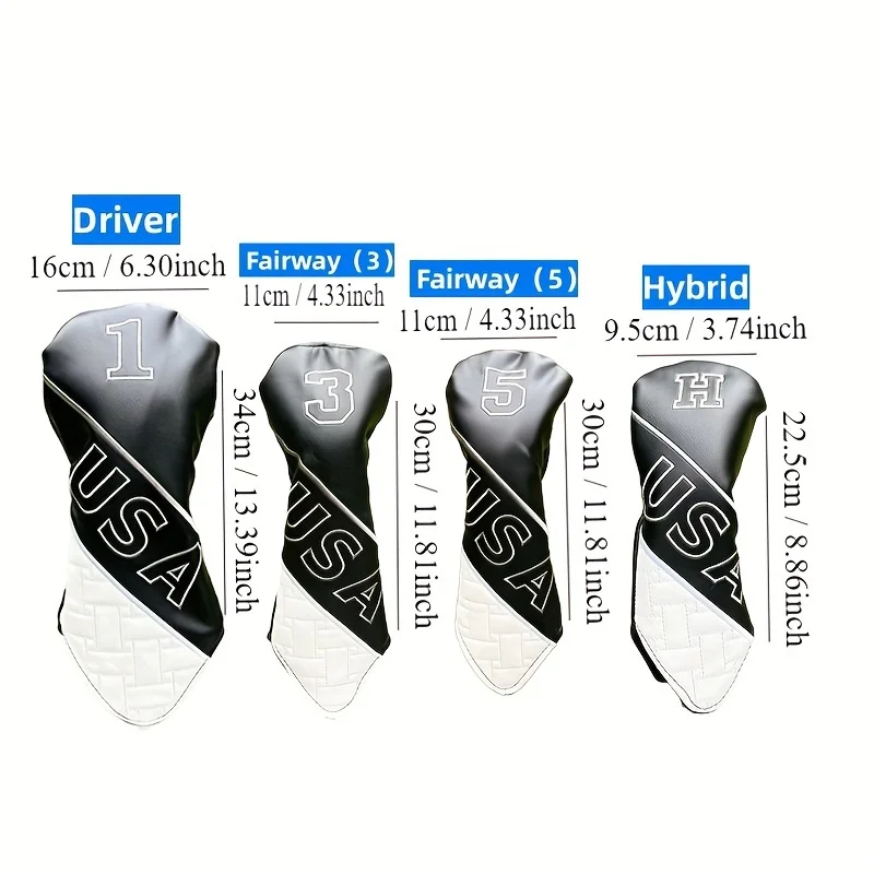 Fashionable Durable Golf Club Head Covers For Hybrid, Driver, Fairway Wood