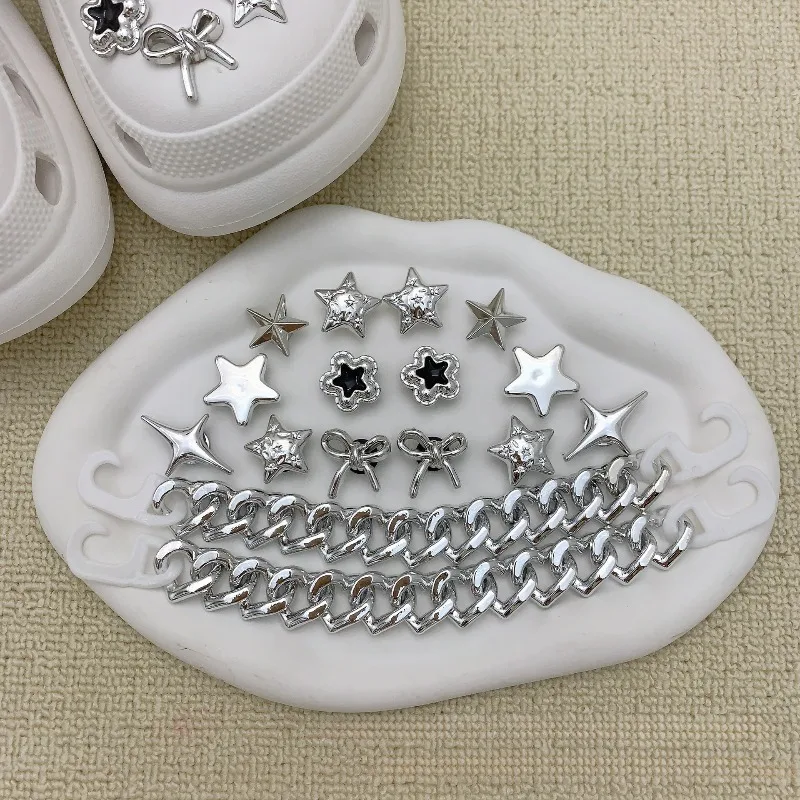 Whole Set Hot Sale DIY Hole Shoes Charms High end butterfly heart Accessories Designer Quality Garden Shoe Decoration Girl Gift