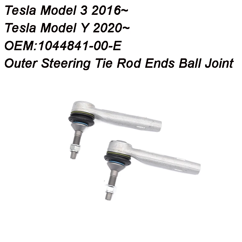 Pair Front Axle Outer Steering Tie Rod Ends Ball Joint For Tesla Model 3 Model Y OE:1044841-00-E 104484100E