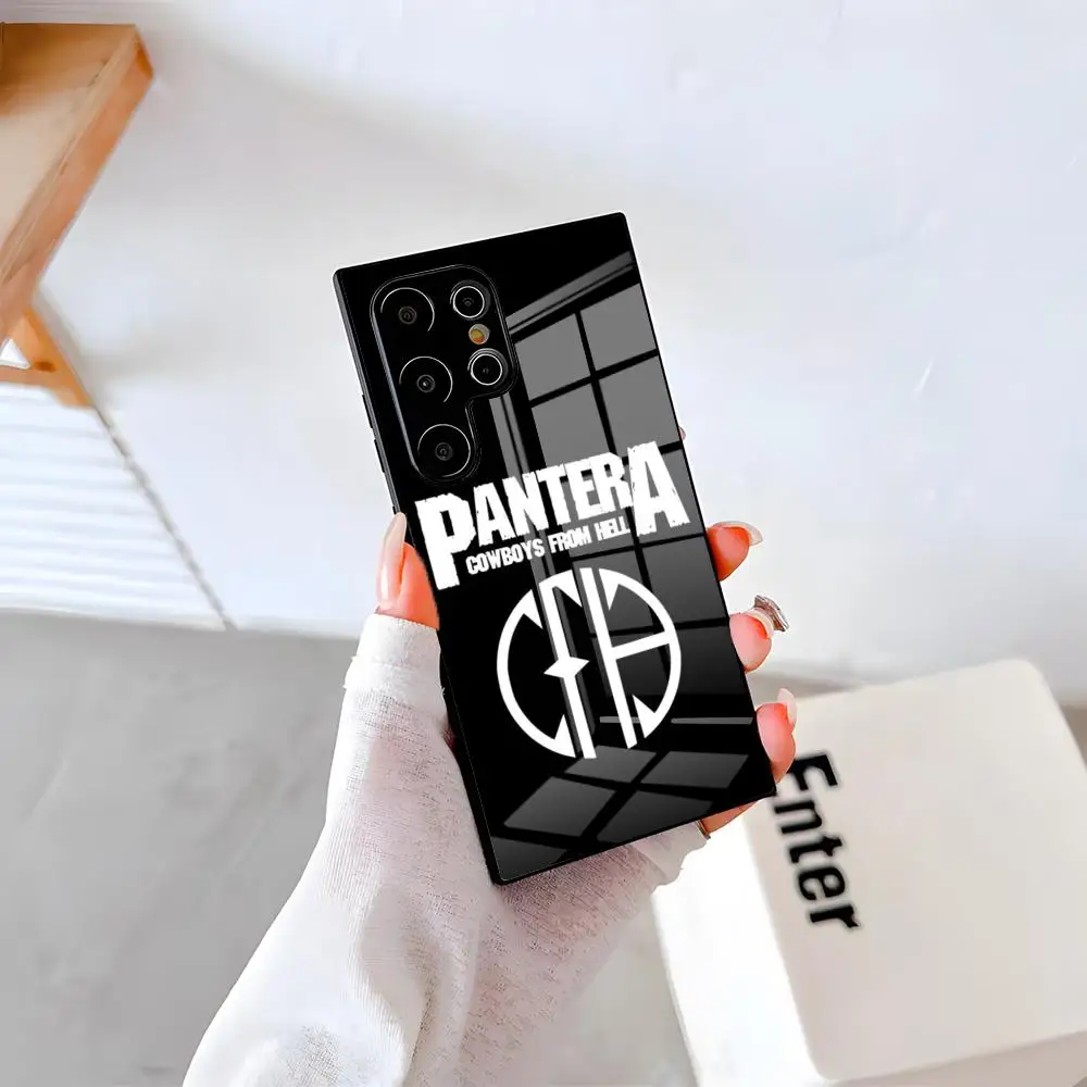 Funda de teléfono P-Pantera Band para Samsung S26 S25 Plus S20 S20 Plus S22 Ultra S23 FE S21 Plus S21 Ultra, cubierta de cristal