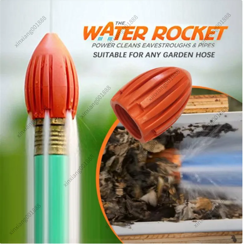 For Water Rocket Cleaning Tool No-Electric High Pressure Garden Hose Nozzle for Gutter Drain Pipe