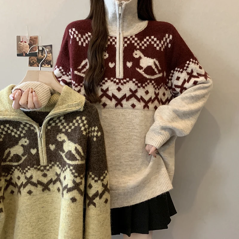 

Свободный длинный трикотаж Sve Ne для женщин больших размеров, осень-зима, модный, повседневный, закрывающий живот, удобный...