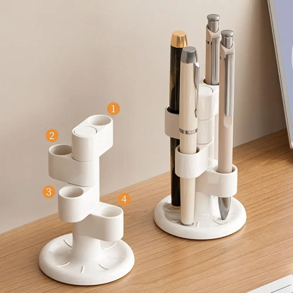 

New Compartment Design Makeup Brush Storage 360 Rotating Multi-Purpose Desktop Pen Holder Rotating Storage Rack Office Desk
