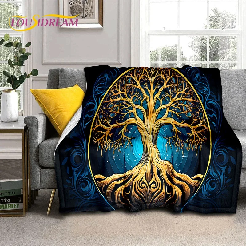 Tree of Life Nature Viking Yggdrasil Norse Soft Flannel Blankets,Throw Blanket Comfortable Blanket for Picnic Beds Home Bedroom