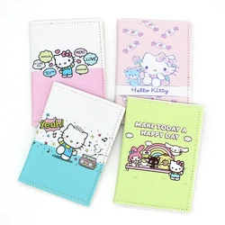 Couverture de passeport Hello Kitty pour femme, porte-passeport, étui, carte d'identité, carte de crédit, PU, dessin animé, accessoires de voyage