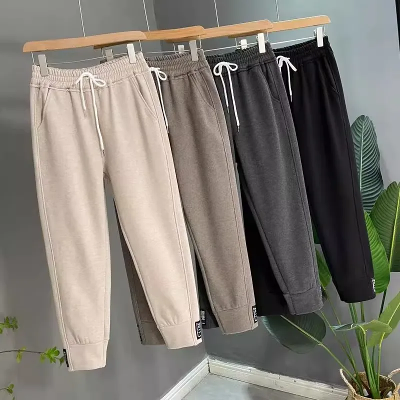 

Мужские повседневные брюки на подкладке Thiened Fce, осенне-зимние спортивные штаны Harlan, свободный крой, удобное полиэфирное волокно