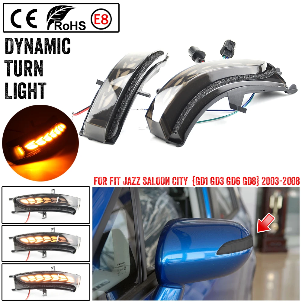 

Rearview Mirror Dynamic LED Indicator Lamps For Honda FIT/JAZZ GD1/GD3 Saloon GD6/GD8 For CITY GD3/GD6 Turn Signal Light