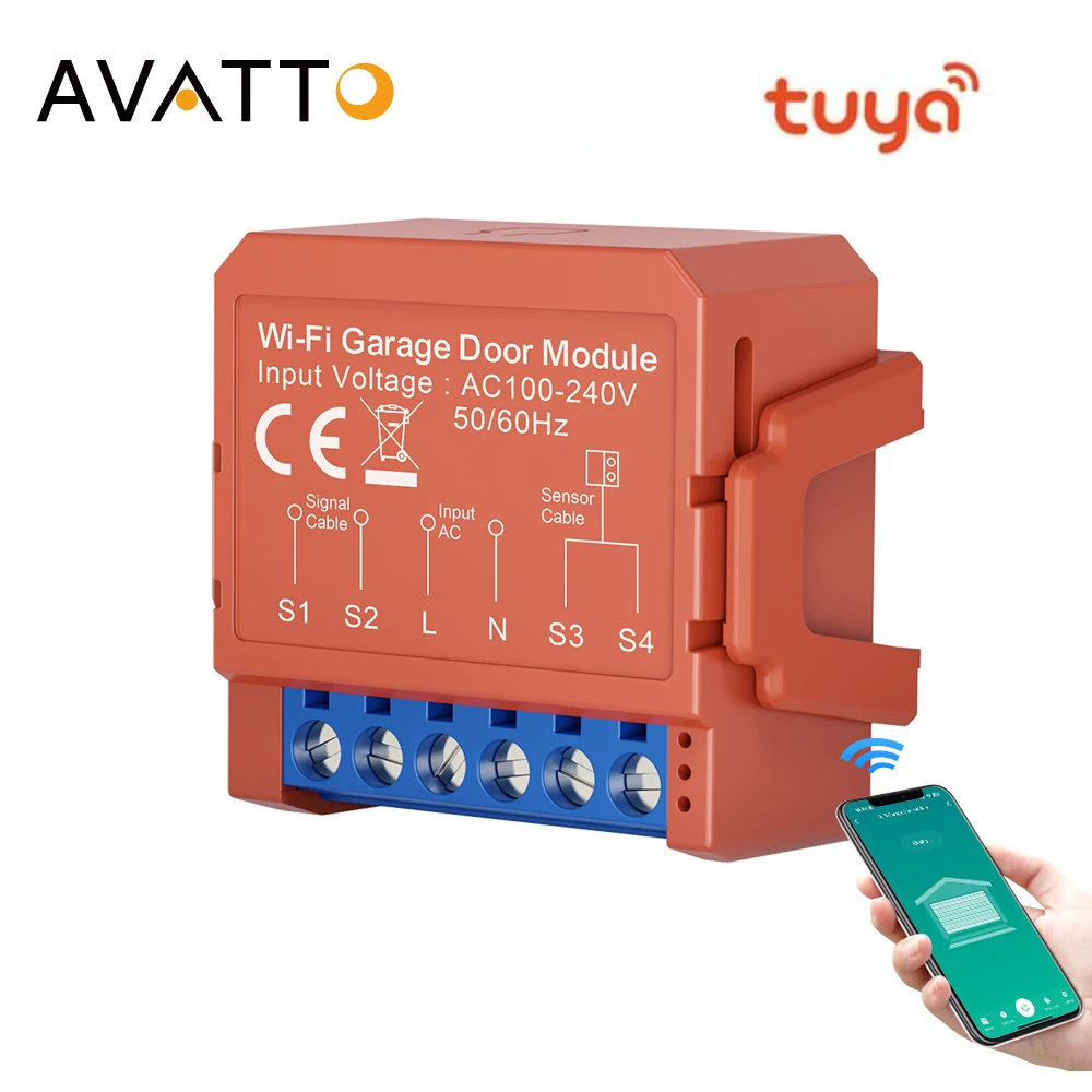 AVATTO Tuya WiFi Garage Door Receiver Universal Smart Relay RF Control Module Work With Alexa Google Home