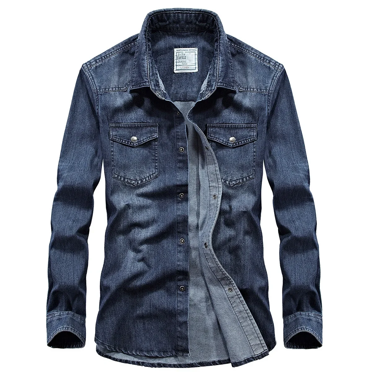 

Autumn Men's Washed Denim Shirt Long Sleeve High Quality 100% Cotton Comfortable Tops Male Handsome Hombre Casual Jean Shirts