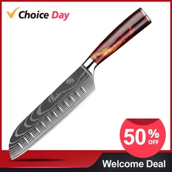 XITUO-Aço Inoxidável Japonês Santoku Faca, Laser Damasco, Facas de Cozinha, Carne Cutelo, Frutas, Ferramentas do Chef Profissional, 7