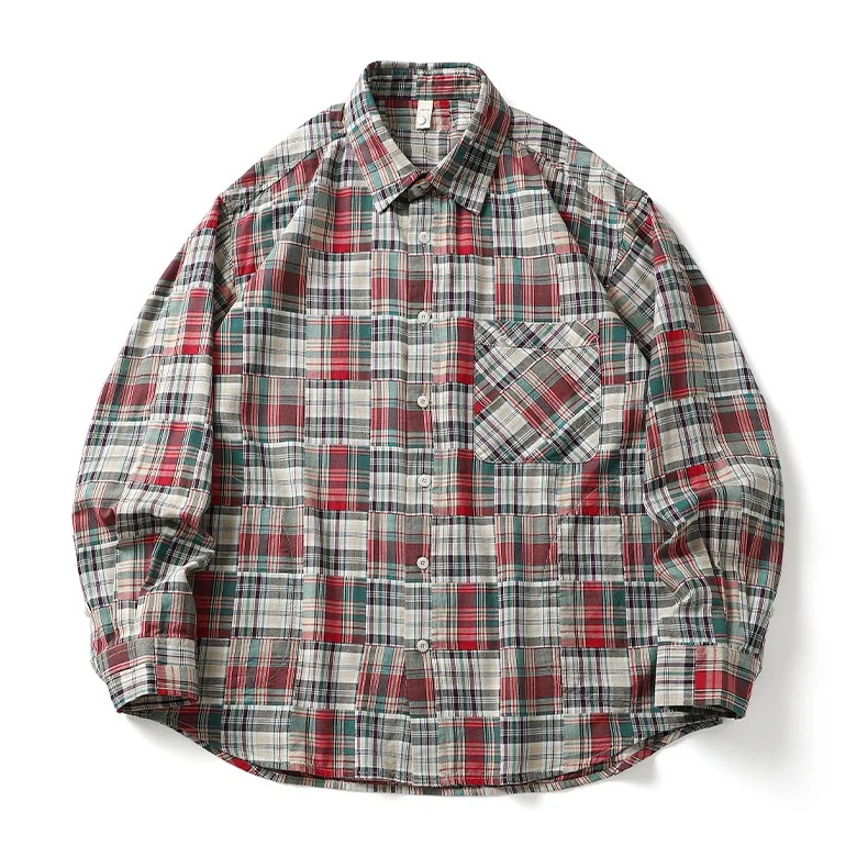 

Retro y Plaid Long Sve irt Jaet Loose Fit Casual Sle for Men And Women Spring Autumn Design Unique Couple irt