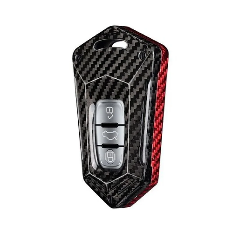 A + ألياف الكربون سيارة مفتاح بعيد فوب غطاء حامل المفاتيح لأودي Q5 A3 A6 A7 #5